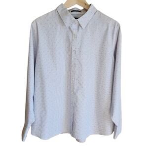 Lands' End Women’s No Iron Supima Cotton Striped Dot Button Down Shirt 18P